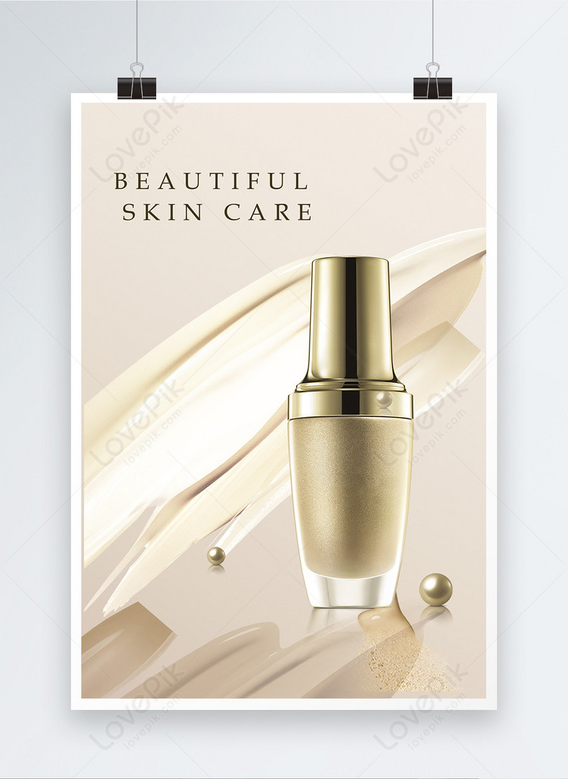 Luxury Pearl Cosmetics Poster Template, luxury poster, skin care poster, beauty poster