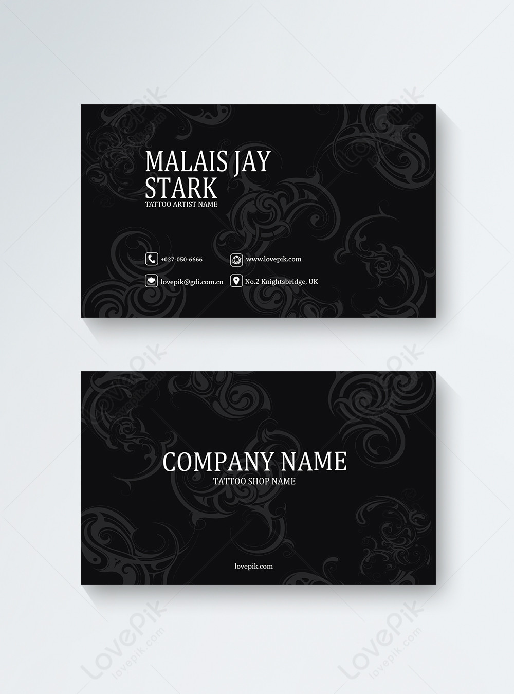 Simple tattoo shop business card template image_picture free download  