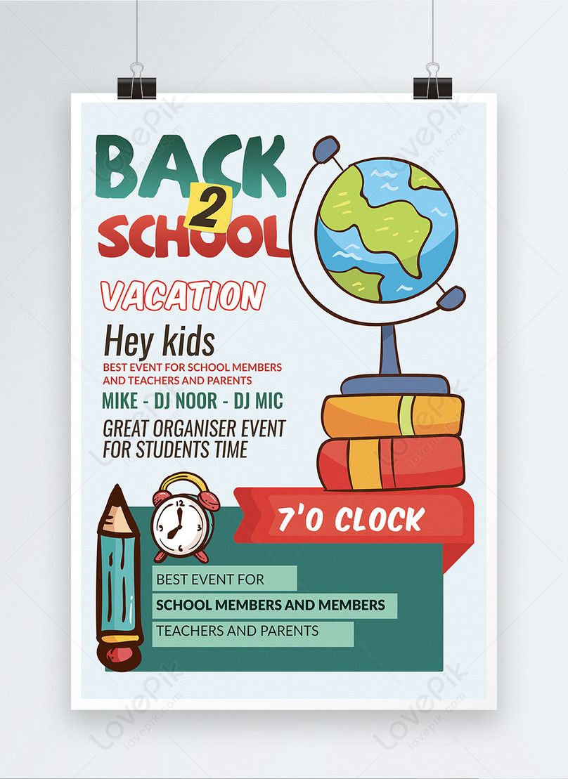 Creative back to school poster templates template image_picture Within Back To School Party Flyer Template