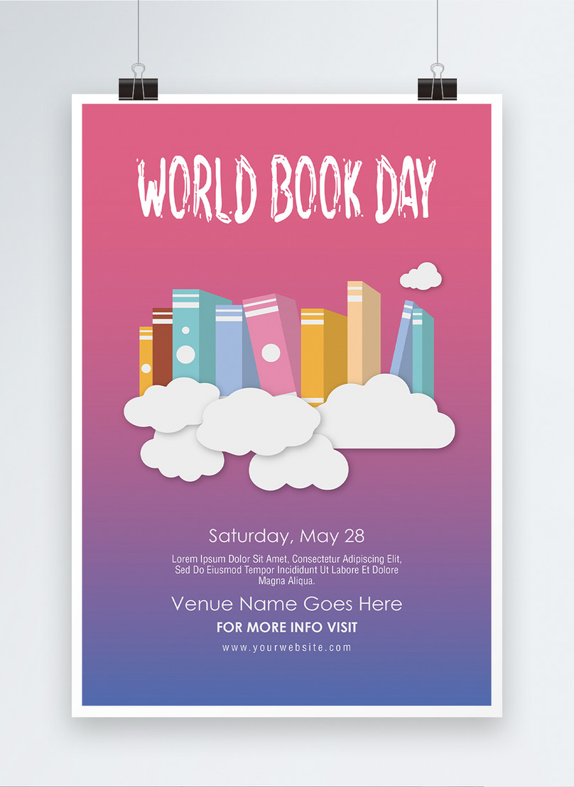 Books illustration posters template image_picture free download With Regard To Scholastic Book Fair Flyer Template