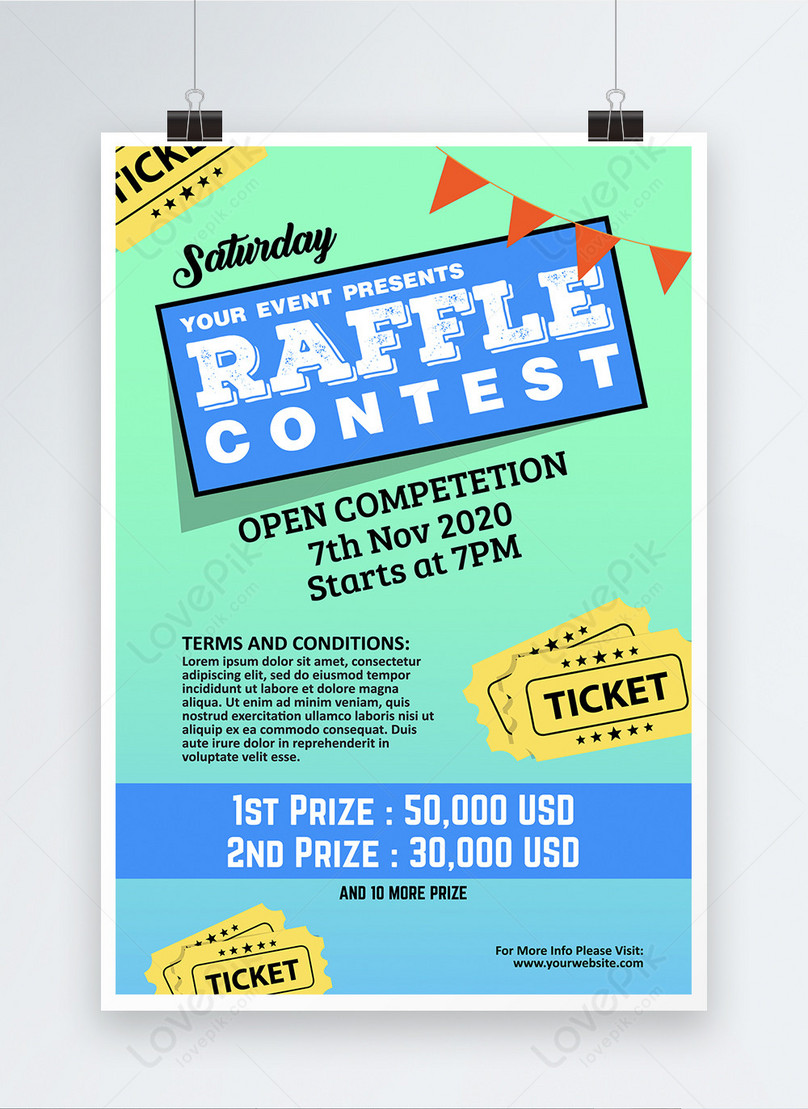 Clean style raffle draw competition poster template image_picture free ...