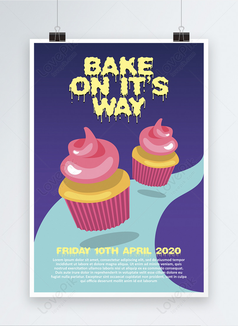 Pink and yellow jumping cakes bake sale poster template For Bake Sale Flyer Free Template