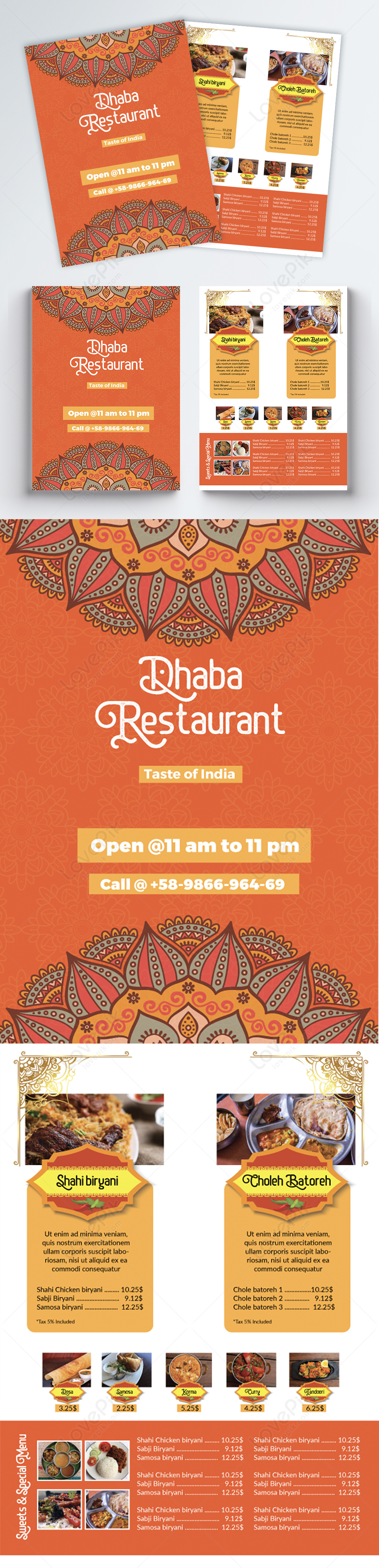 Modern Indian Restaurant Menu Template Image Picture Free Download Lovepik Com