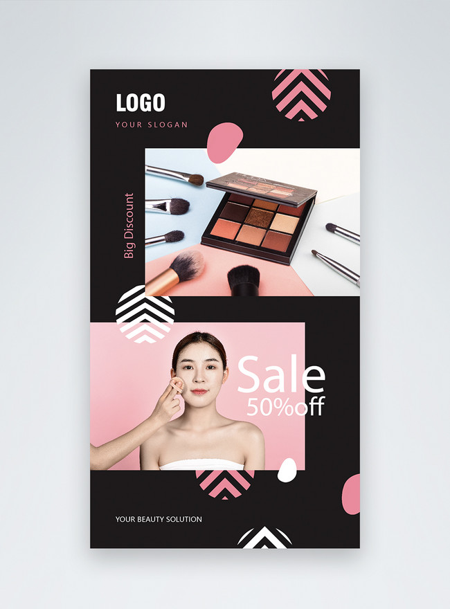 Fashion Style Cosmestic Promotion Instagram Story Template, black templates, white templates, pink