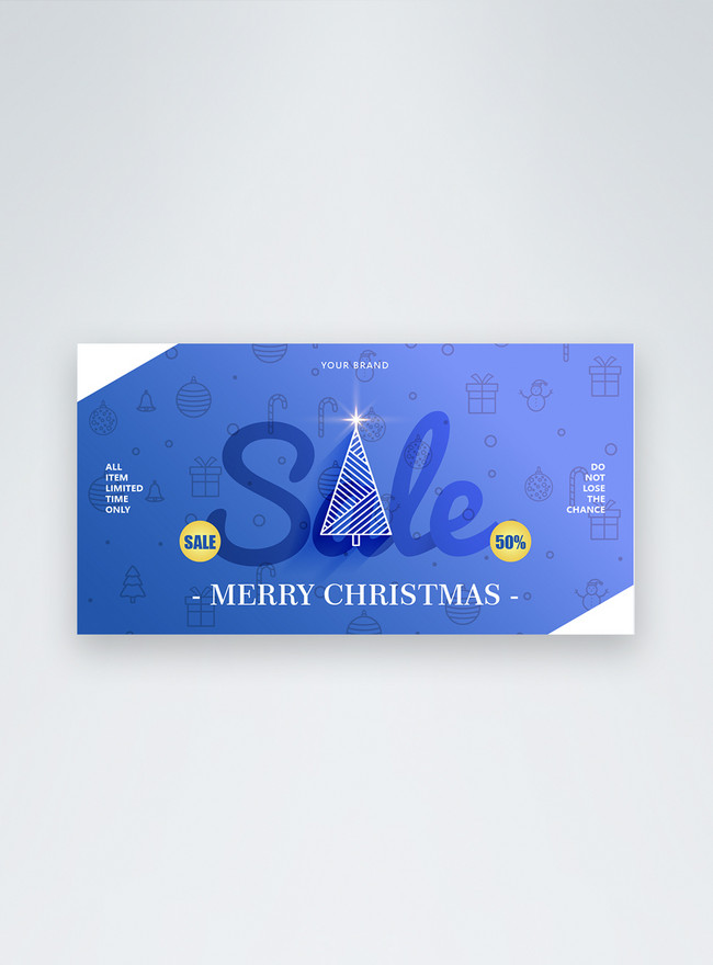 Blue Fashion Style Christmas Promotion Facebook Ads Template, blue templates, light templates, white
