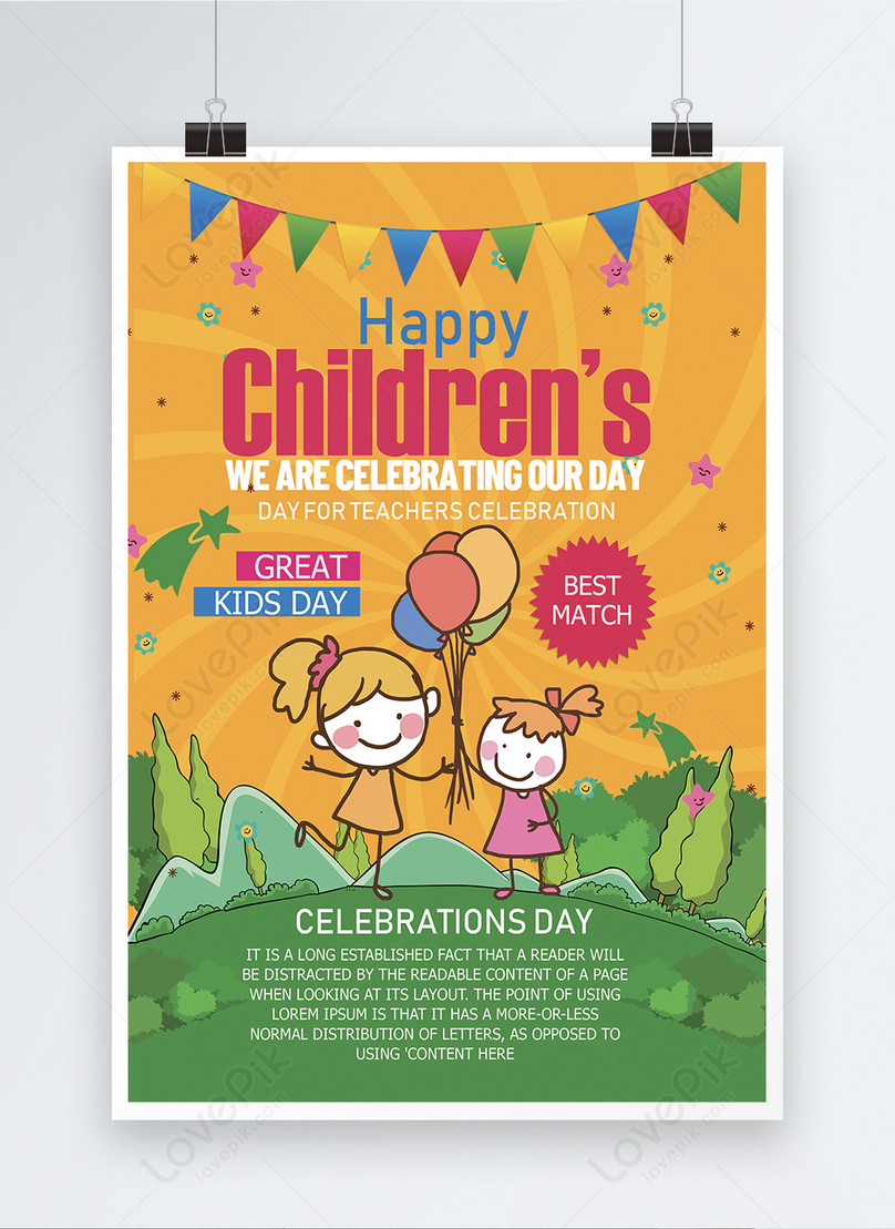 Happy children day ce;ebration poster template image_picture free ...