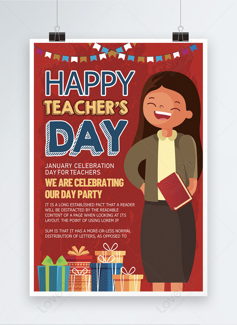 Hello teachers day celebration poster template image_picture free ...