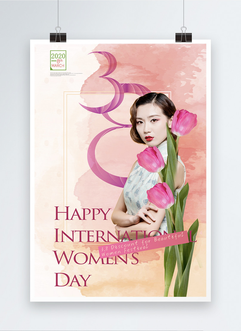 Premium PSD  Womens day canvas daisy flowers decoration social media post  template