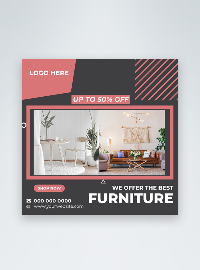 Furniture Sale Social Media Post Template, business post templates, modern templates, special offer