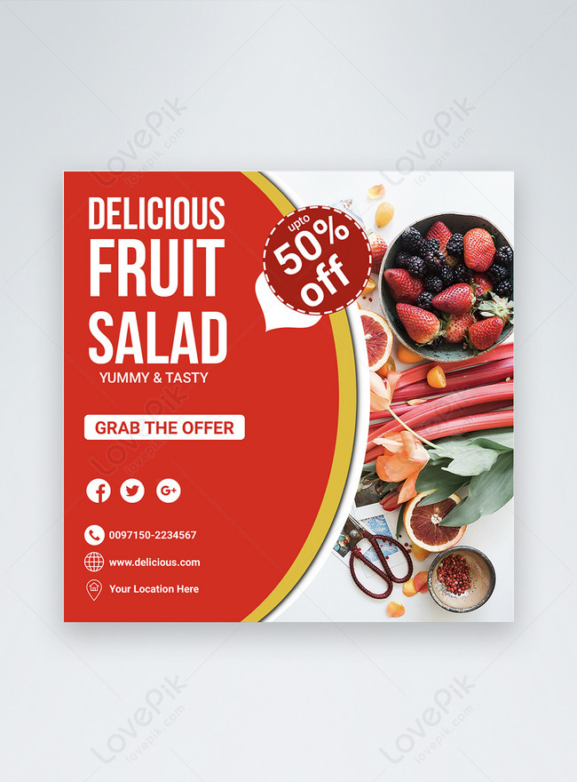 Delicious Healthy Fruit Social Media Template, insta templates, insta cover templates, insta design