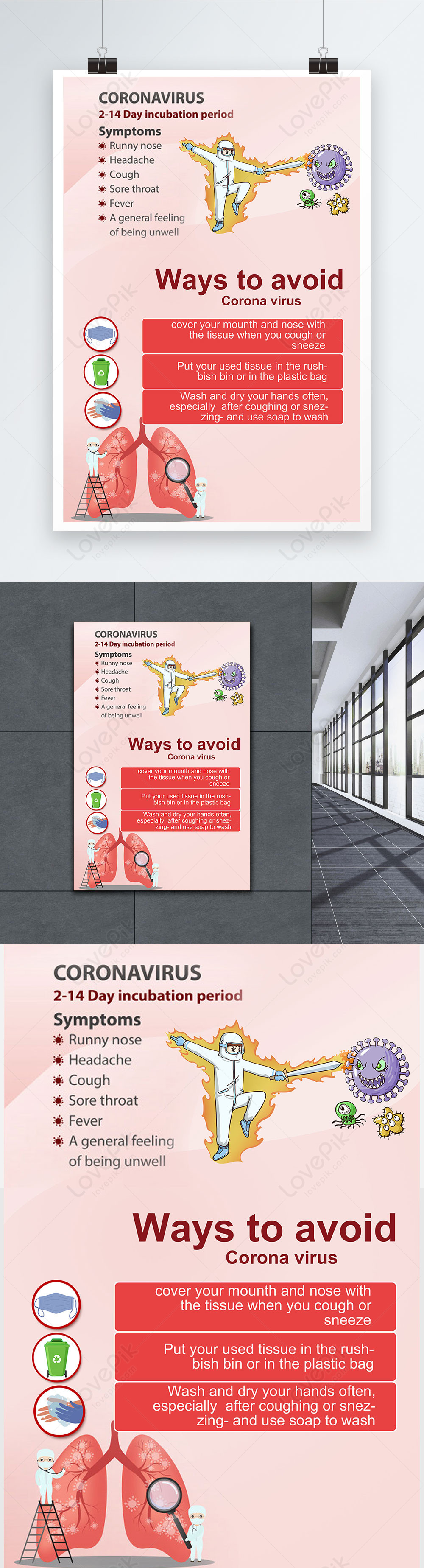 How to avoid coronavirus  poster  template image picture 