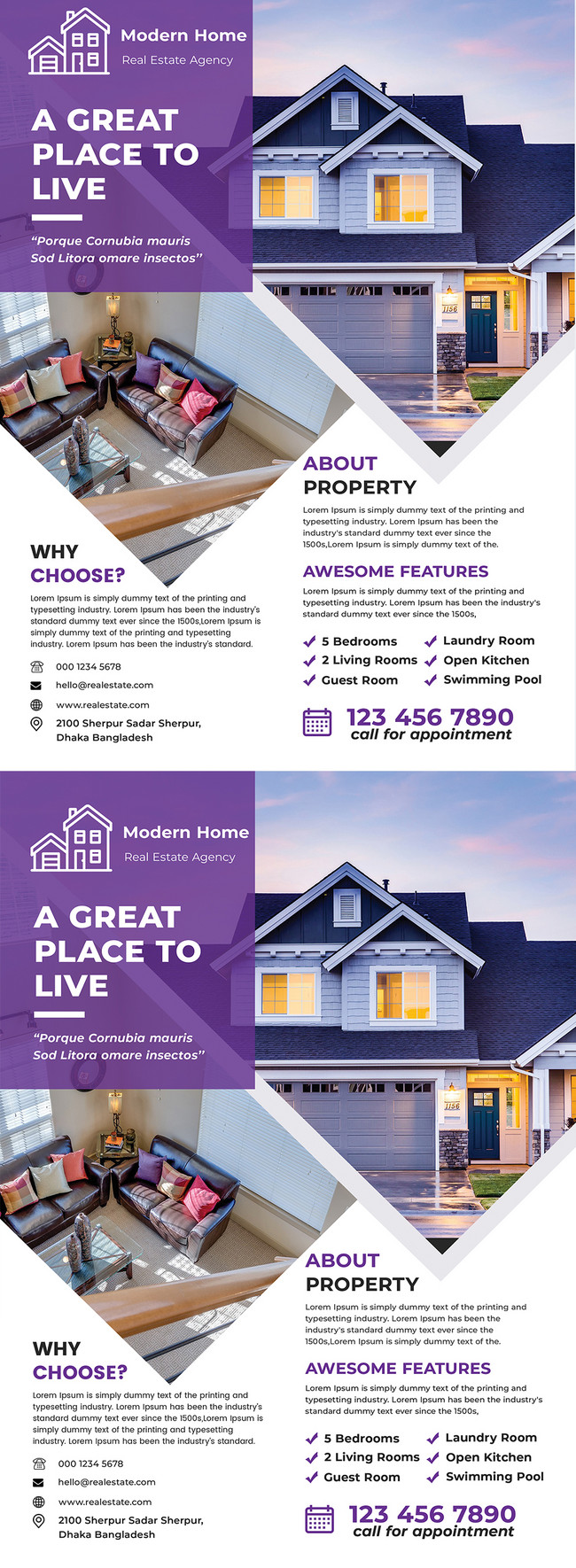 Modern real estate flyer template image_picture free download In Free Home For Sale Flyer Template