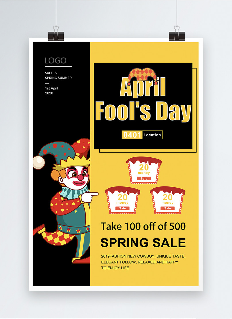 April fools day promotion poster template image_picture free download