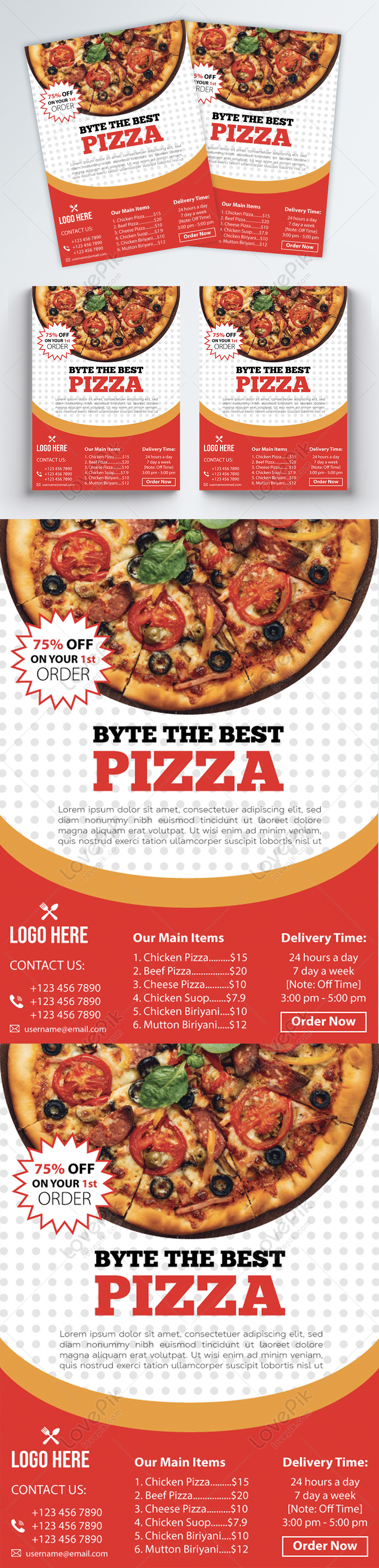 Pizza Restaurant Flyer Template Image Picture Free Download Lovepik Com