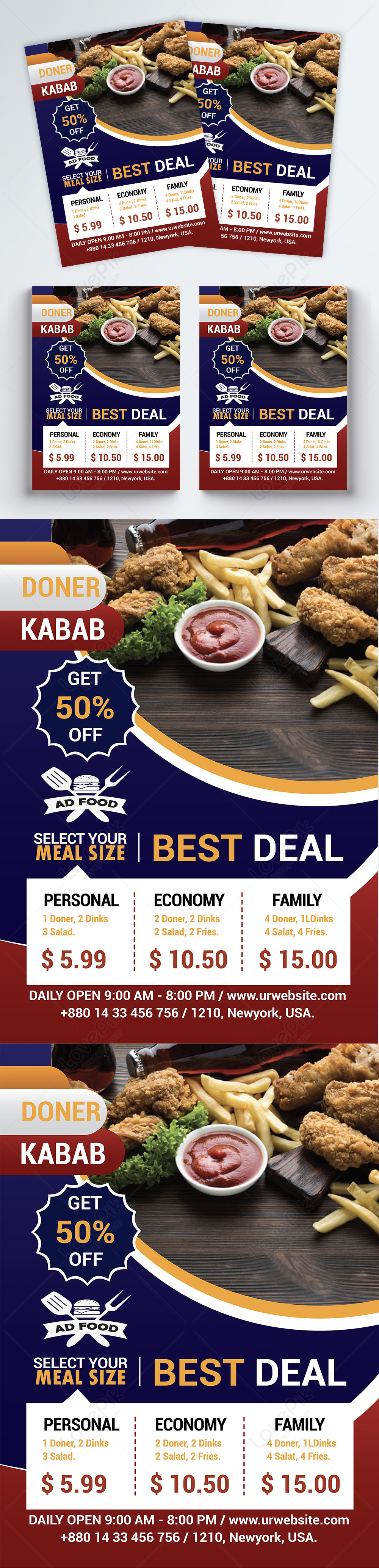 Classic Doner Kebab Sell Flyer Template Image Picture Free Download Lovepik Com