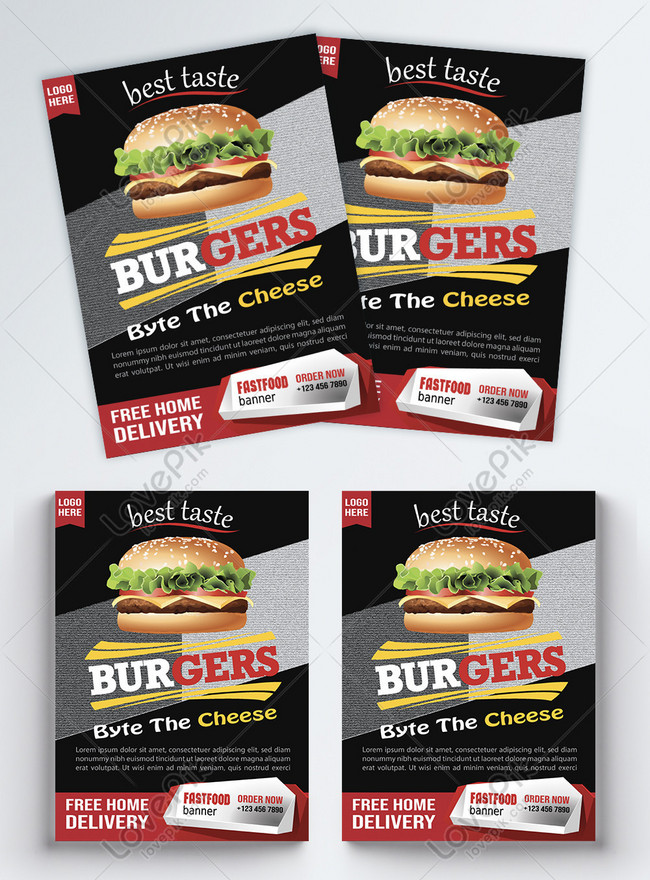 Fast Food Discount Flyer Template, restaurant flyer , food flyer , burger flyer 