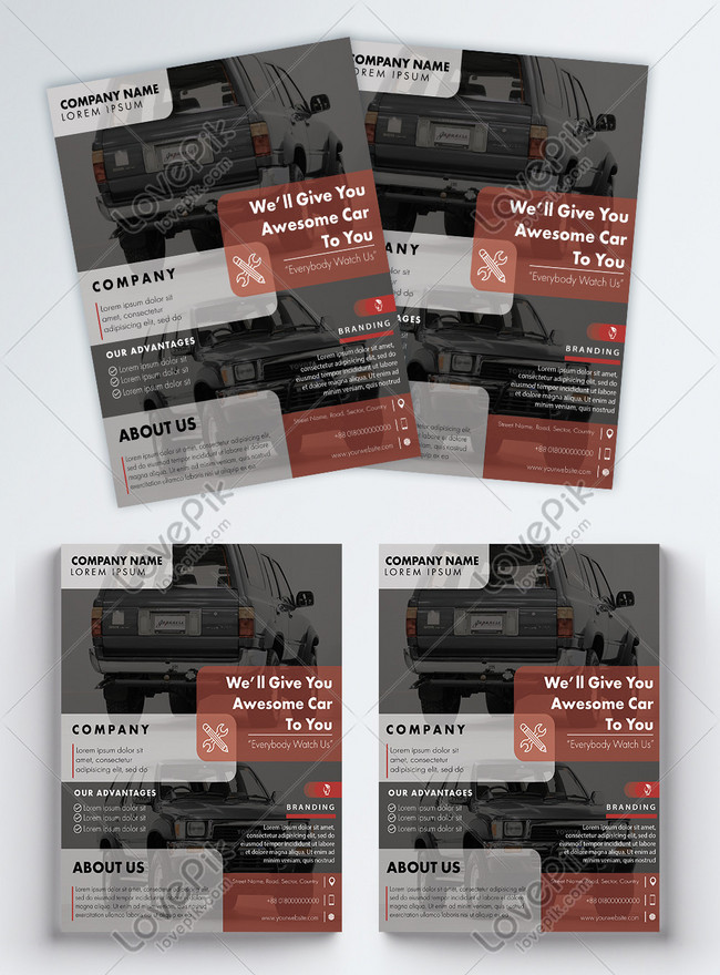 Car Company Business Flyer Template, corporate flyer , company flyer , business flyer 