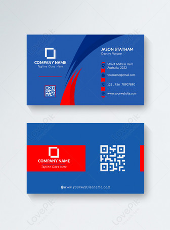 Red and Blue Standard Visiting Card, corporate,  abstract,  business template