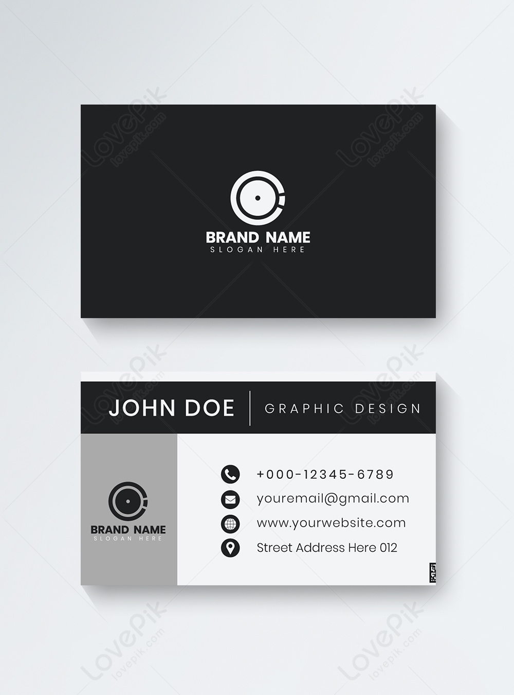 Black and white business card template image_picture free download For Black And White Business Cards Templates Free
