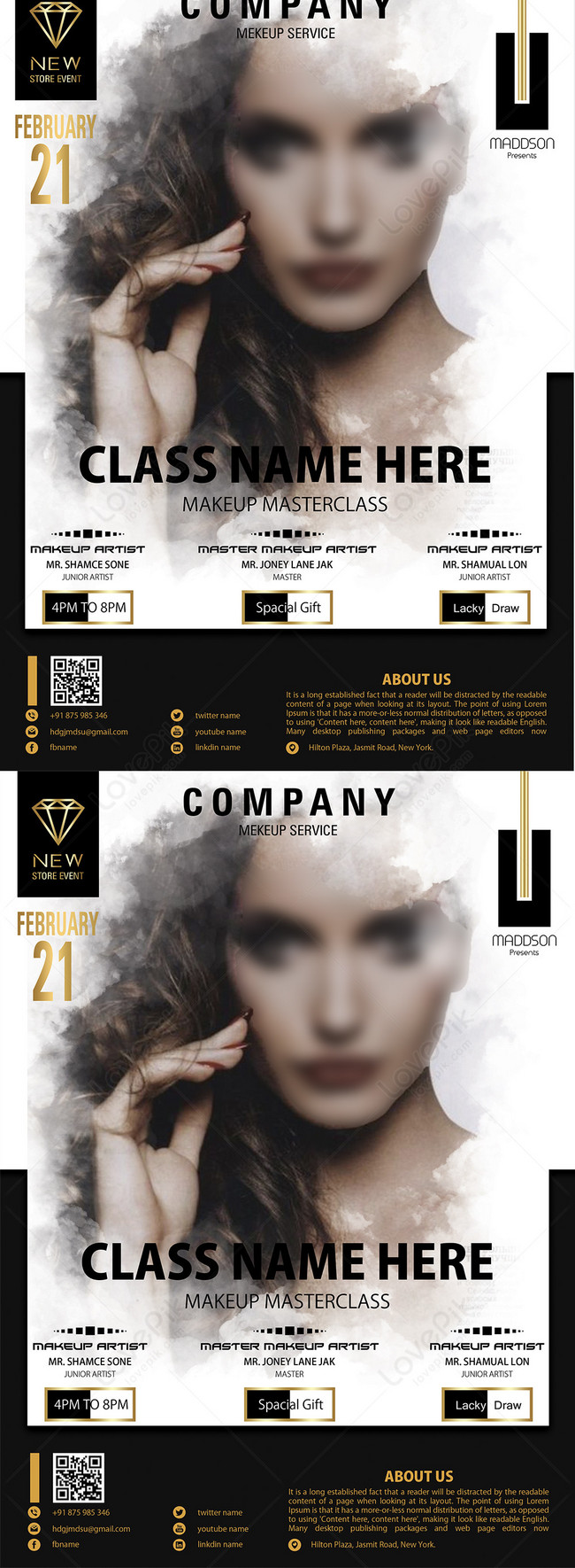 Attractive beauty makeup flyer template image_picture free With Makeup Artist Flyer Template Free