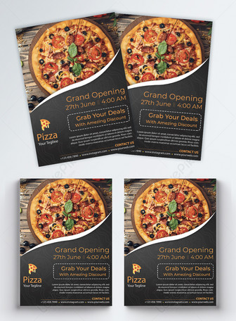 Grand opening pizza restaurant flyer, tasty, restaurant, flyer template