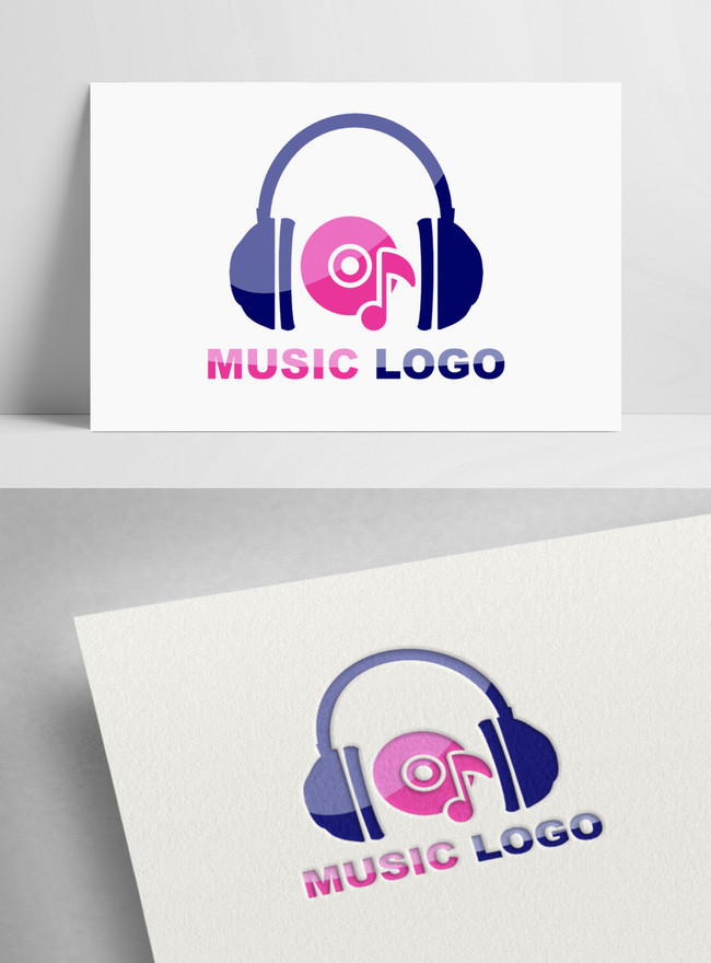 Mẫu Logo âm Nhạc Với Tai Nghe Và đĩa Với Thiết Kế Chuyên Nghiệp