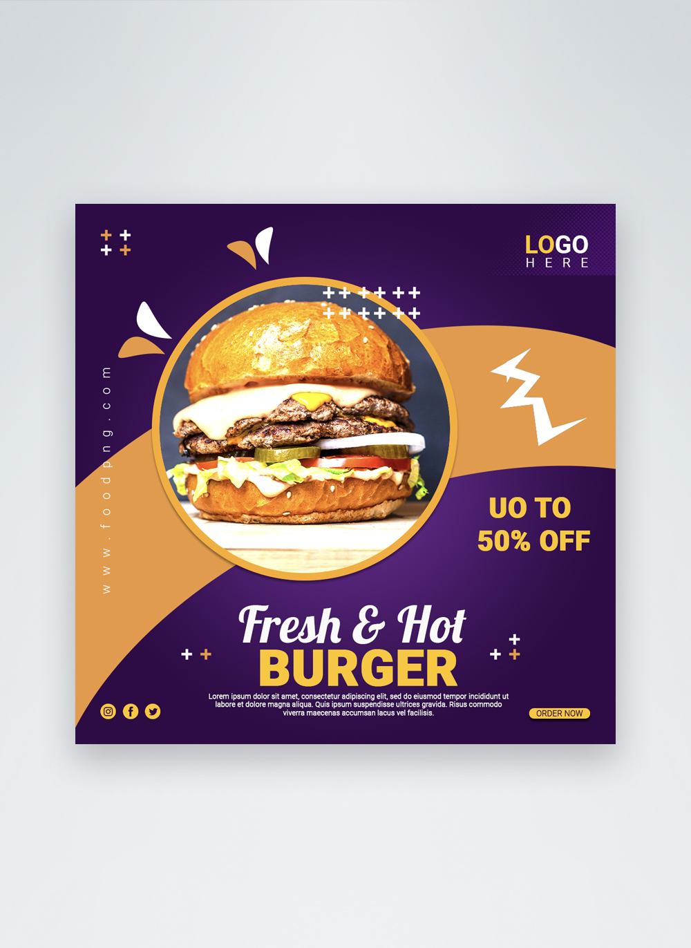 Burger facebook post template image_picture free download 450008120 ...