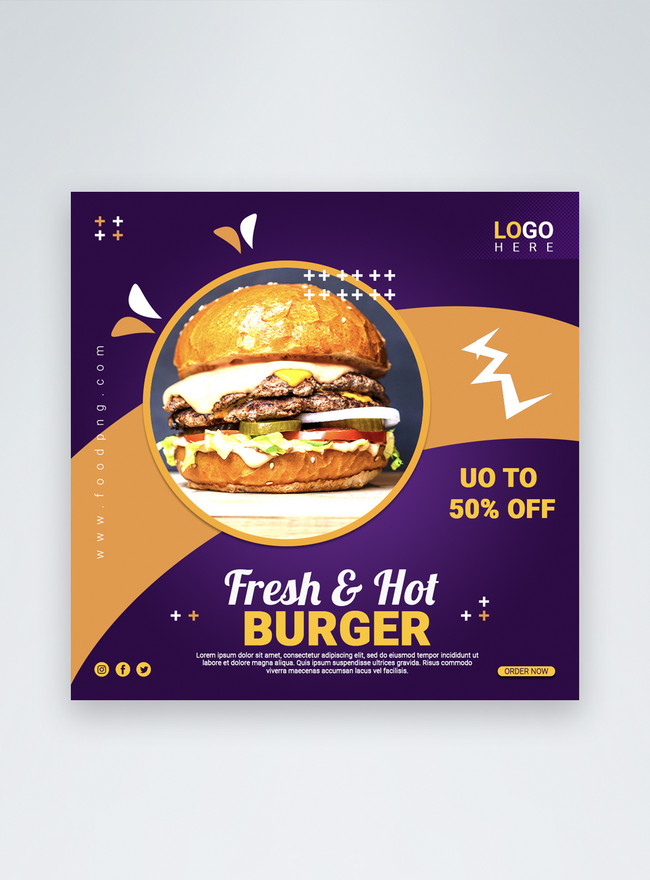 Burger facebook post template image_picture free download 450008120 ...