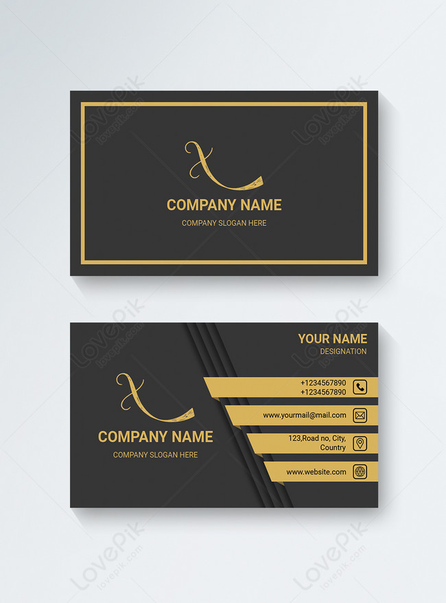 Black company business card template image_picture free download ...