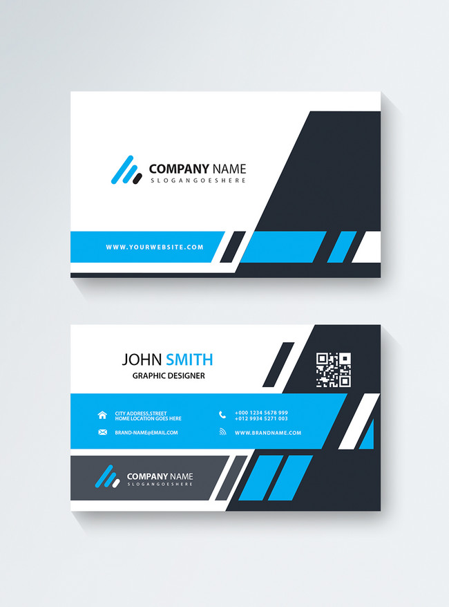 Blue abstract business card template image_picture free download ...