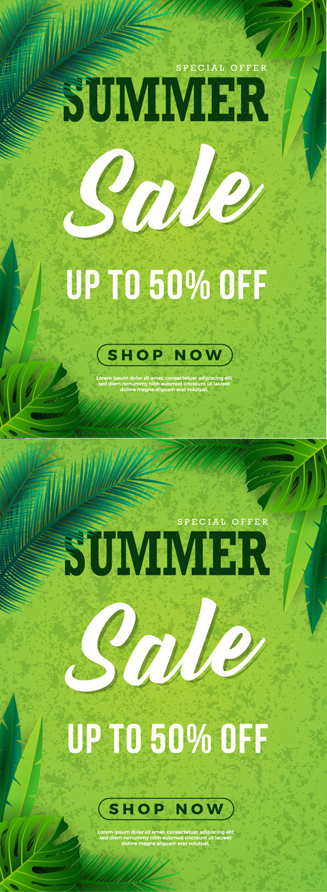 Summer sale flyer with green tropical plants template For Plant Sale Flyer Template