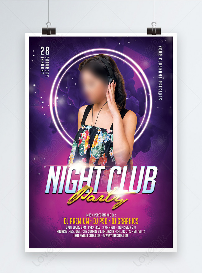 Template Flyer Pesta Acara Dj Night Club Untuk Diunduh Gratis - Lovepik