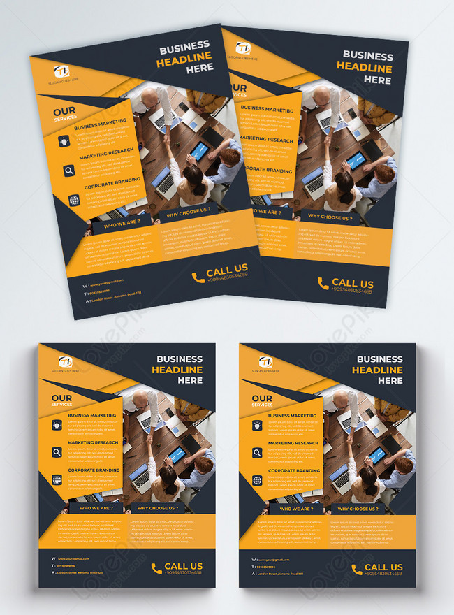 Yellow and black modern business flyer template image_picture free ...