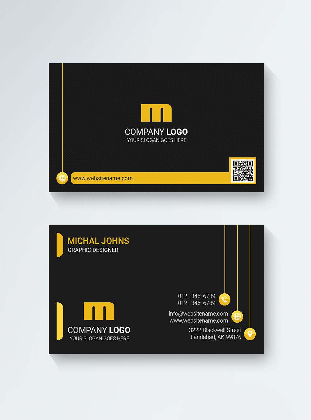 Download Black And Yellow Company Business Card Template Image Picture Free Download 450011364 Lovepik Com PSD Mockup Templates