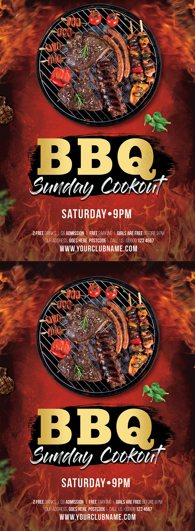 Bbq sunday cookout flyer template image_picture free download Intended For Cookout Flyer Template