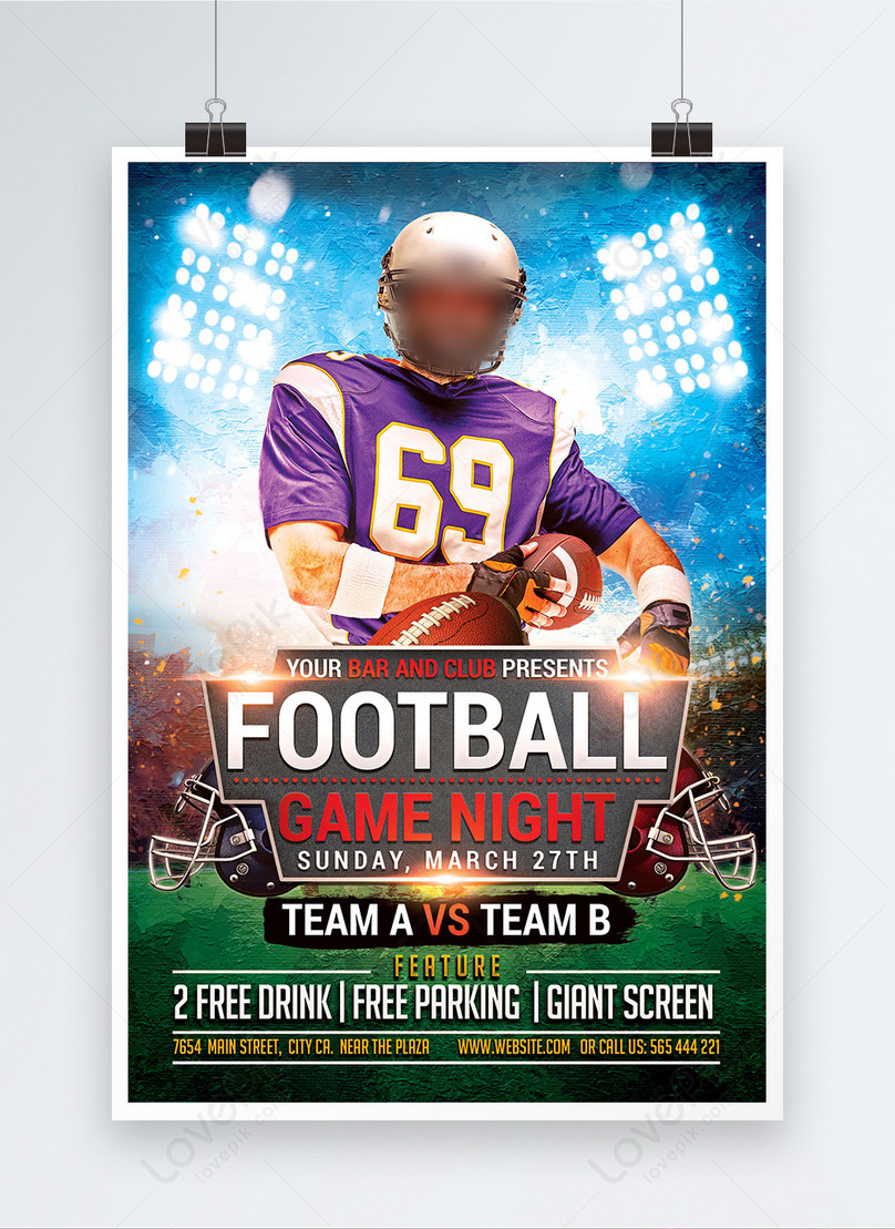 Football game sport event poster template image_picture free Pertaining To Football Menu Templates