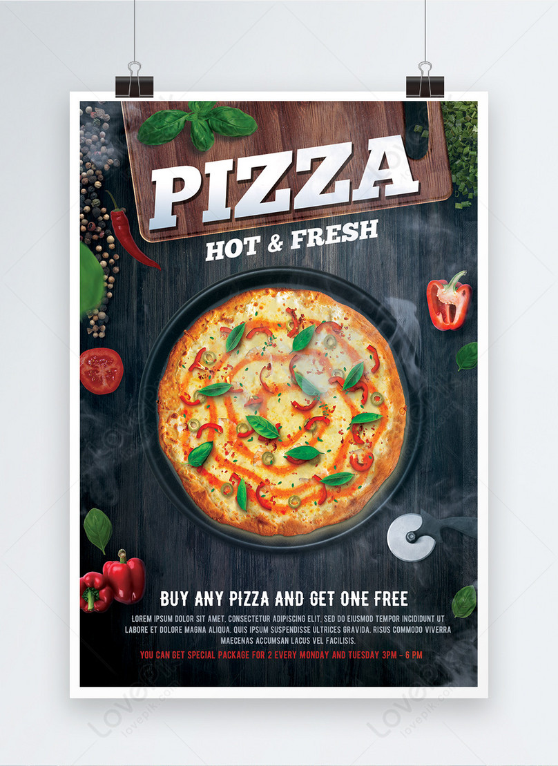Modern pizza restaurant promotion poster template image_picture Inside Pizza Sale Flyer Template
