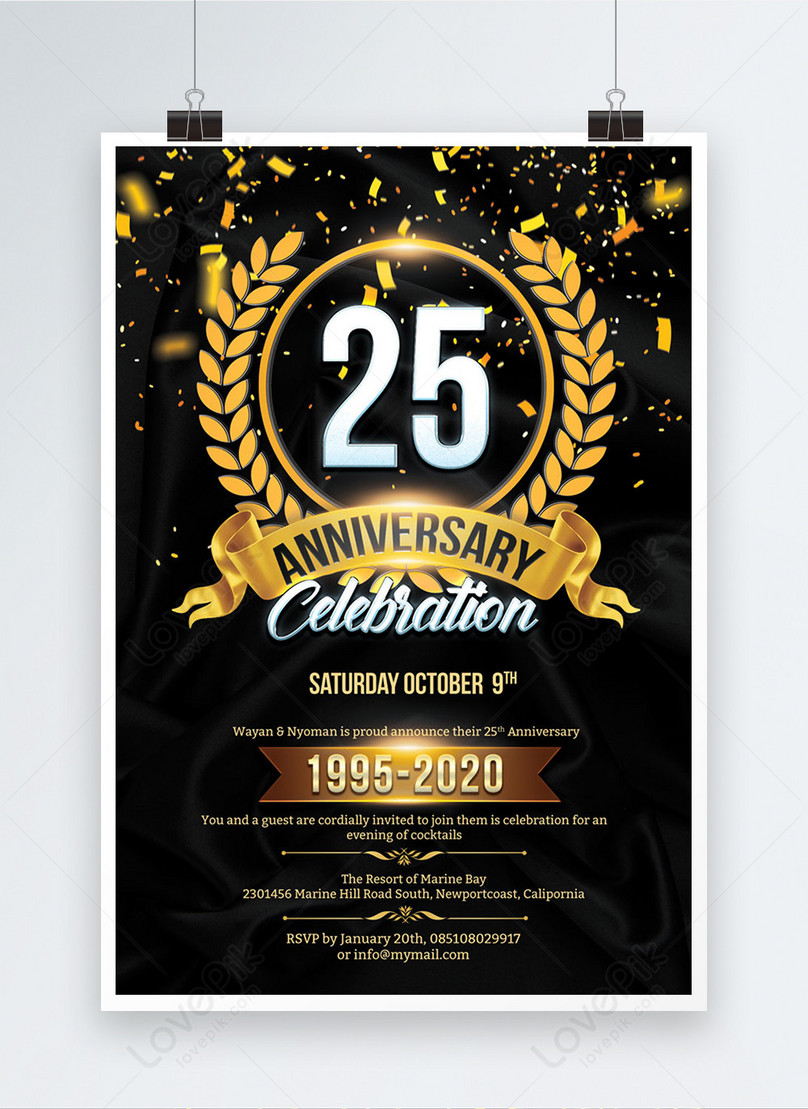 Elegant style 23th anniversary poster template image_picture free Pertaining To Anniversary Flyer Template Free
