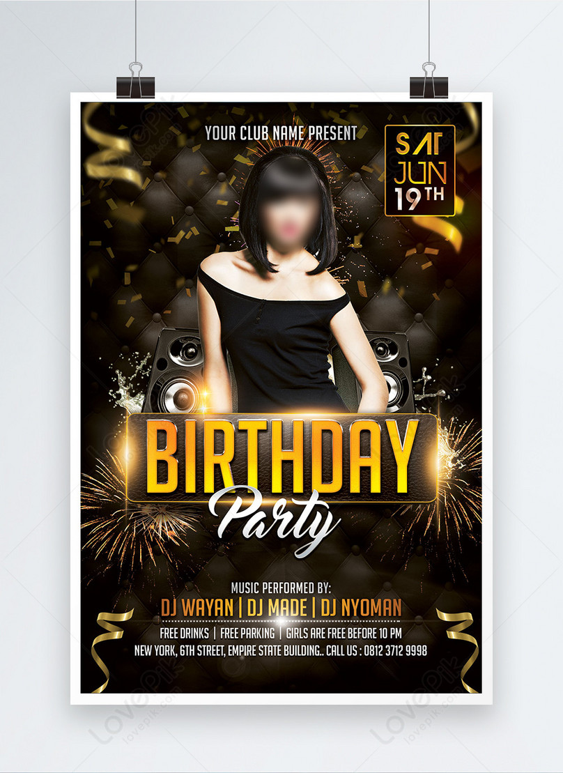 Cool birthday party event invitation poster template image_picture Inside Birthday Party Flyer Templates Free