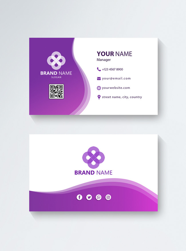 Simple Purple And White Business Card Template Image Picture Free Download 450012256 Lovepik Com