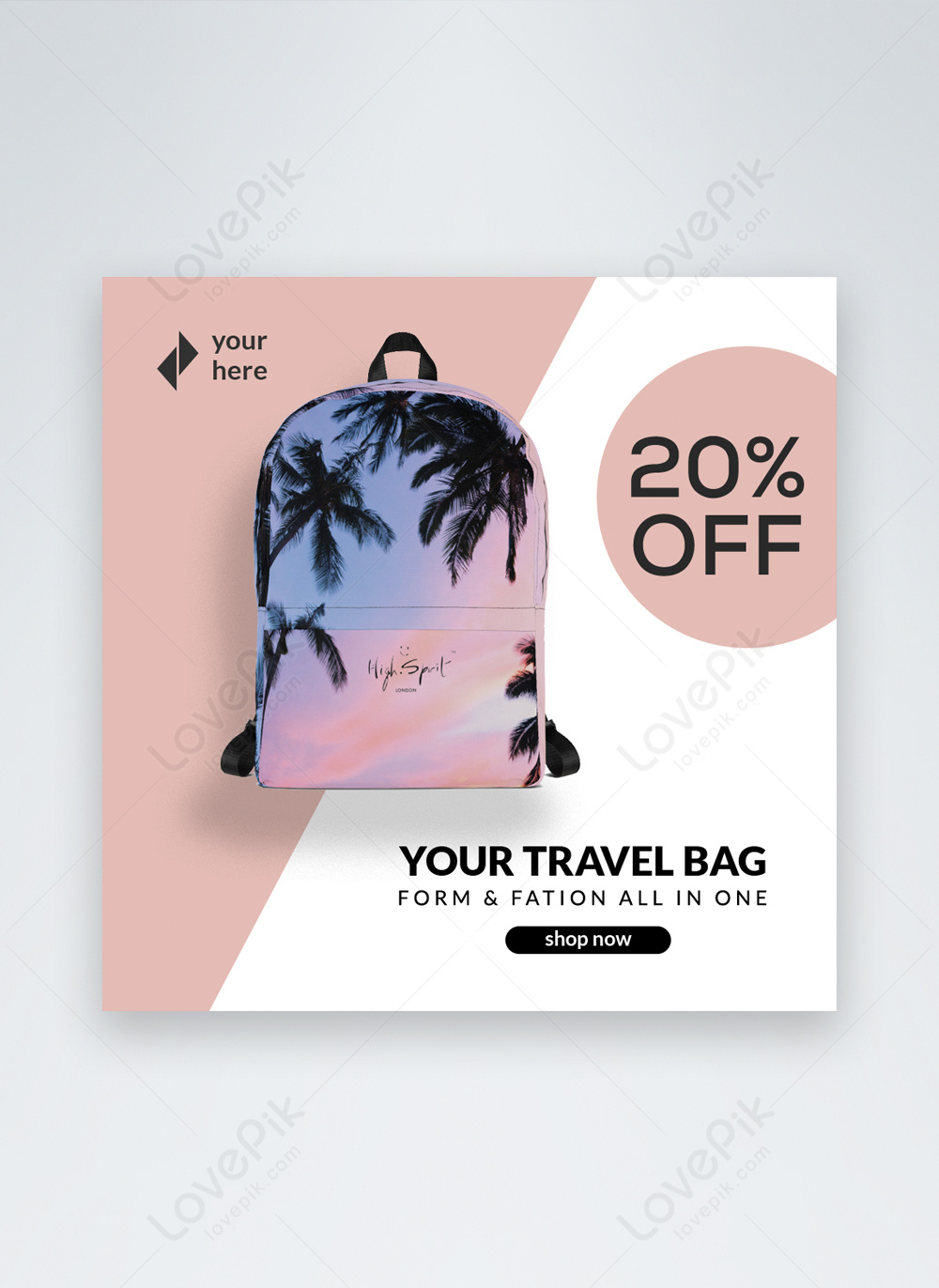 Ladies Bag Special Offer Sale Banner For Social Media PSD Template