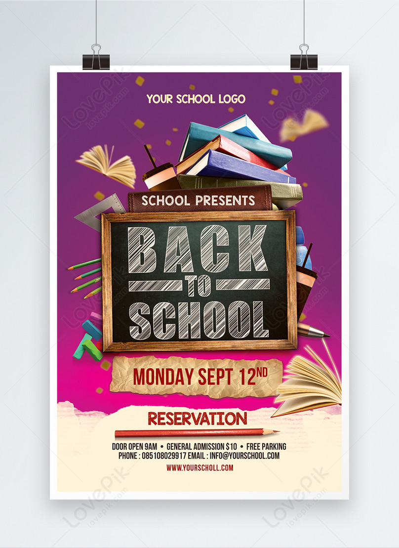 Back to school event poster template image_picture free download Within Back To School Party Flyer Template