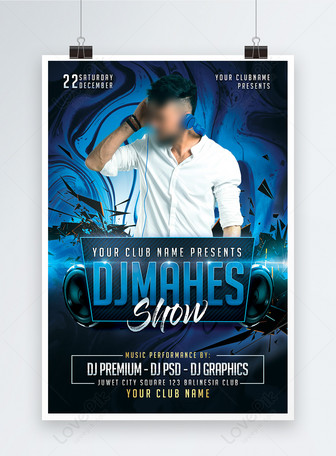 Dj night club party event flyer template image_picture free download  