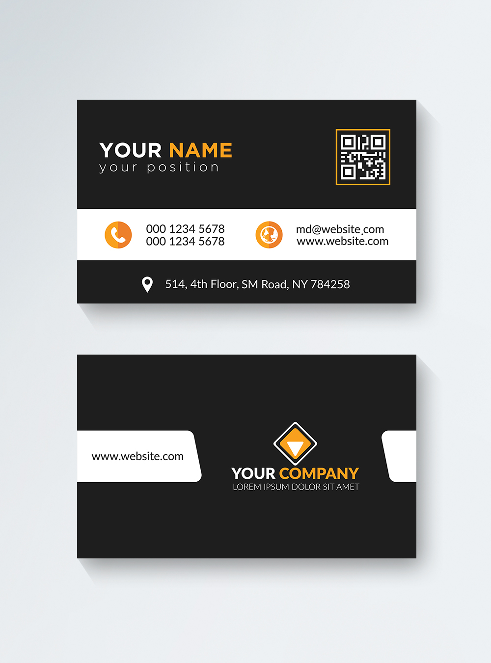 Black and white business card template image_picture free download ...