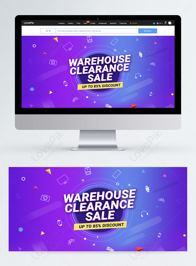 Warehouse Clearance Sale Web Banner Template, banner banner design, web banner banner design, warehouse sale banner design