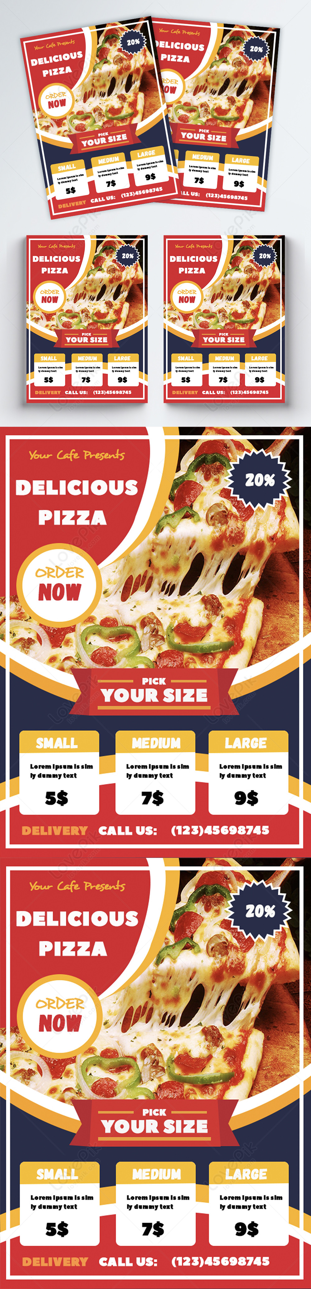 Delicious Pizza Discount Flyer Template Image Picture Free Download Lovepik Com