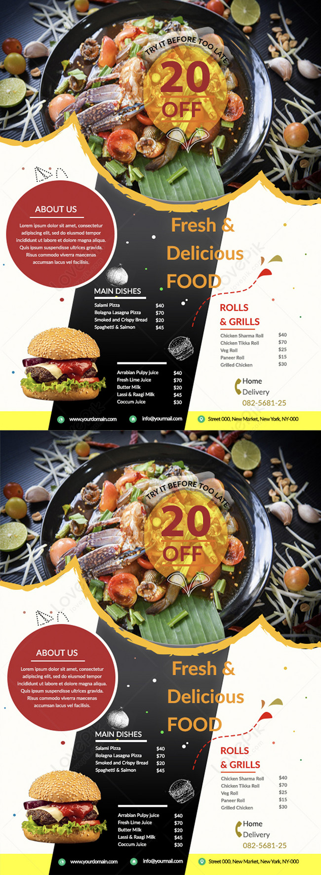 Fresh Fast Food Sale Flyer Template Image Picture Free Download 450013028 Lovepik Com