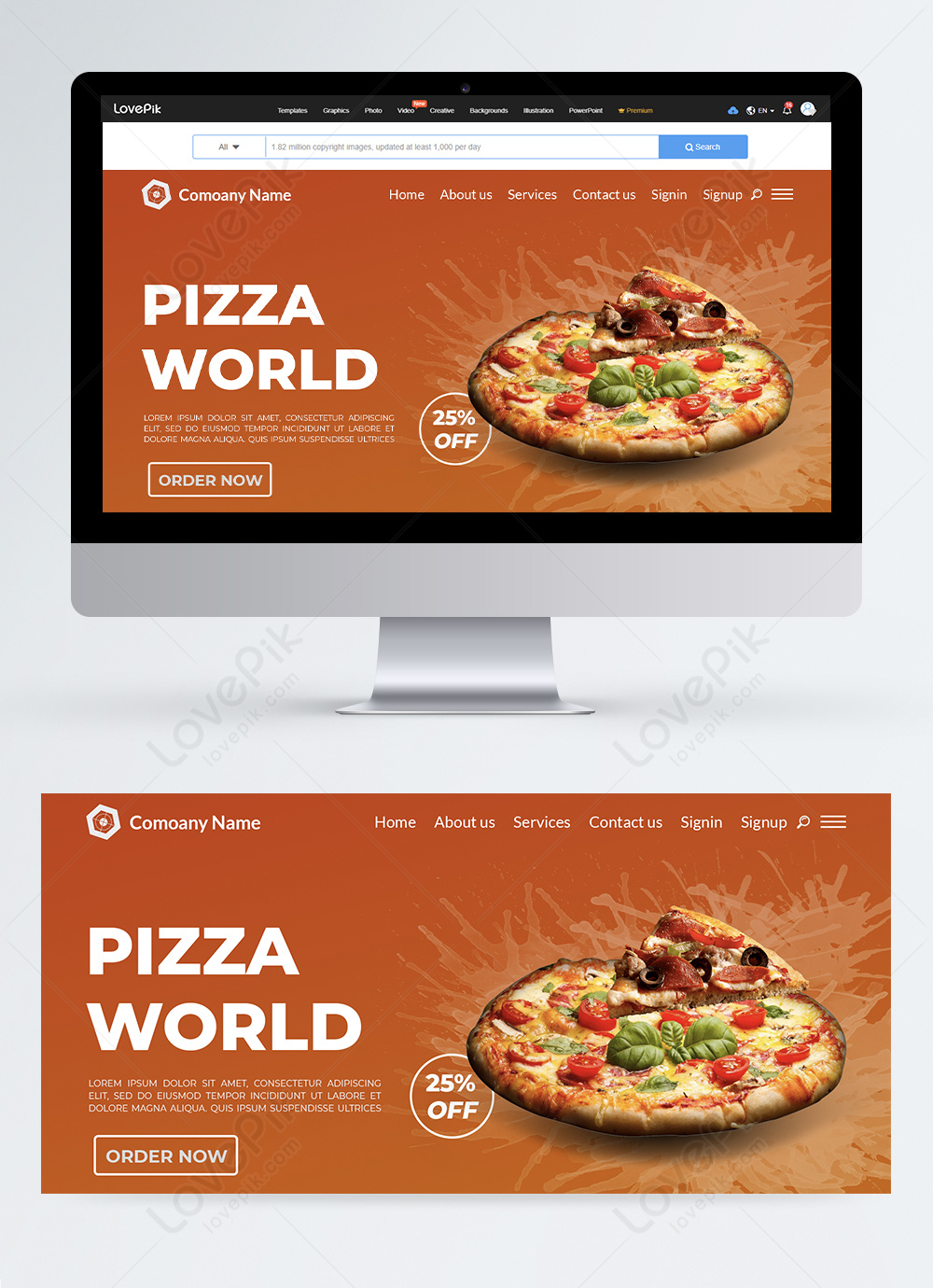 Attractive pizza sales web home banner template image_picture free ...