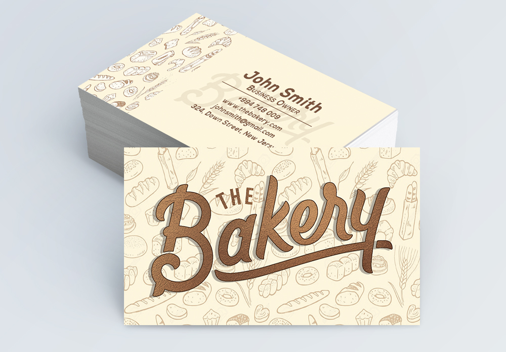 10 в визитке. Визитка пекарни. Bakery font.