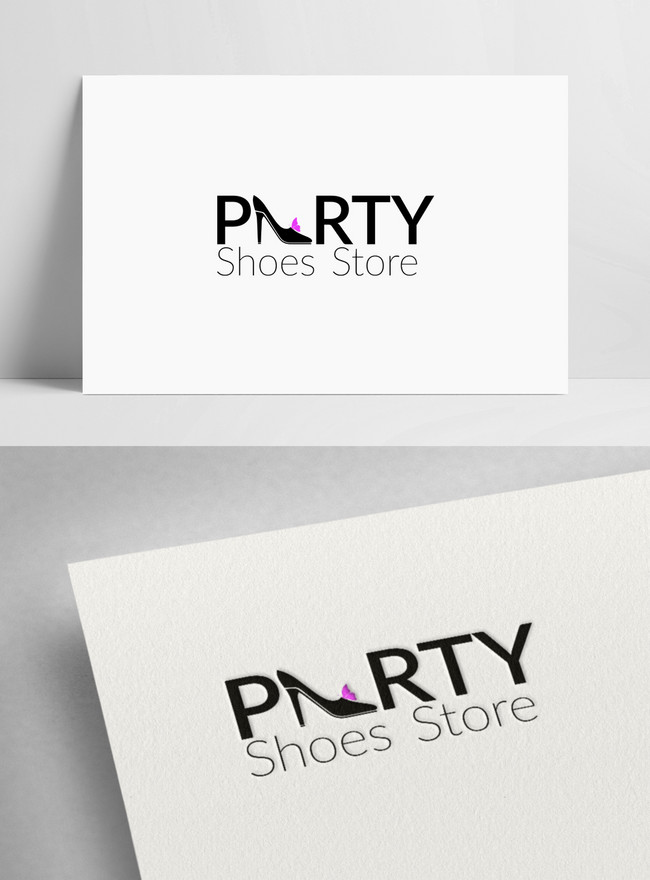 Womens Party Shoes Store Logo Template, ai logo, party shoes logo, style logo